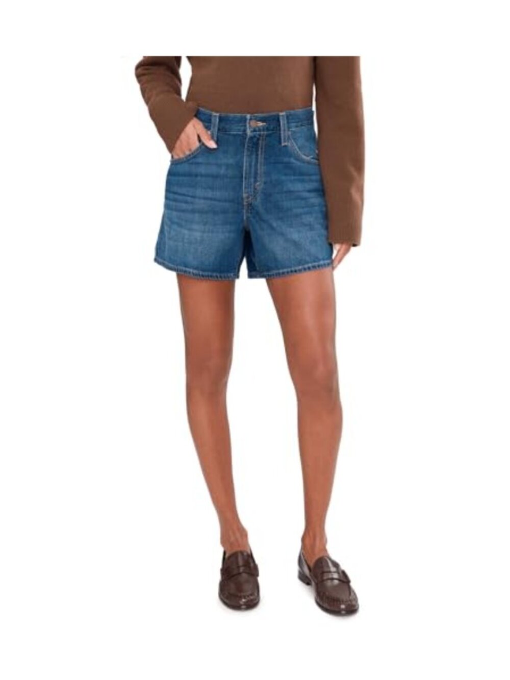 Levi's Cinch Mid-Thigh Shorts High Rise Cinchable Waist Jean Shorts